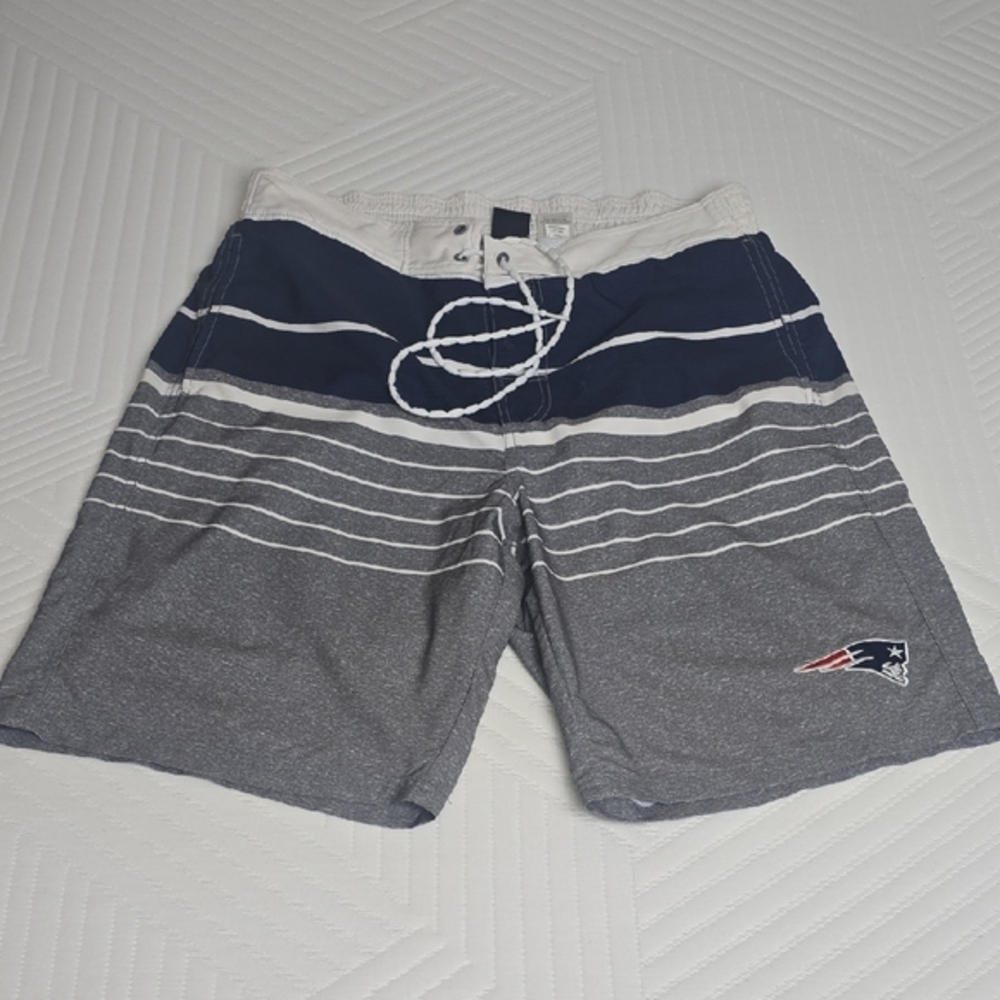 Men's New England Patriot  Blue and Gray Swim Shorts